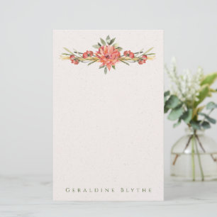 Coral Floral Personalised Stationery