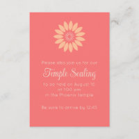 Coral Floral Temple Sealing Invitation