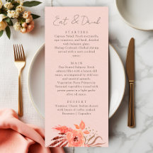 Coral Floral Terracotta Eat and Drink Wedding