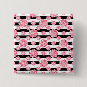 Coral Floral Tie 15 Cm Square Badge