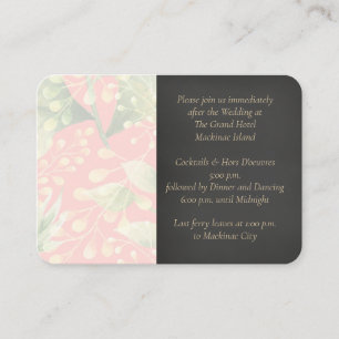 Coral Floral Wedding Reception Invitation Insert
