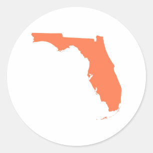 Coral Florida Classic Round Sticker