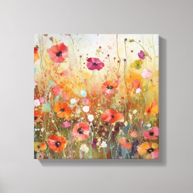 Coral Flower Art Landscape Design Canvas Print (Front)