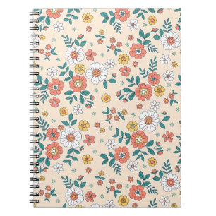 Coral Flower Garden Pattern Notebook