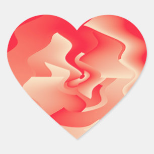 coral flower heart sticker