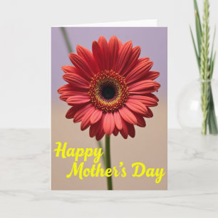 Coral Flower Mothers Day Card