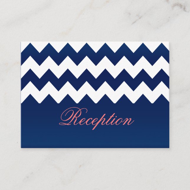 Coral Flowers and Navy Blue Enclosure Card (Front)