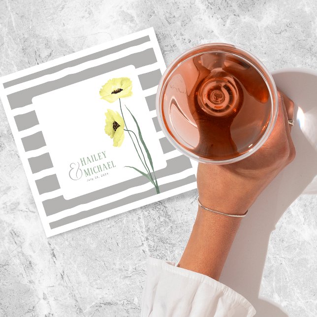 Coral Flowers Poppies Napkin (Creator Uploaded)