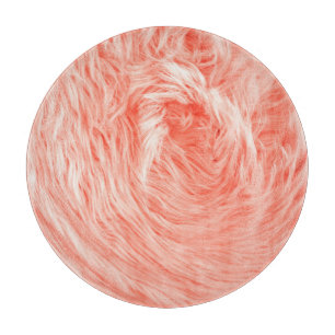 Coral Fluffy Fur: 2019 Trend. Cutting Board