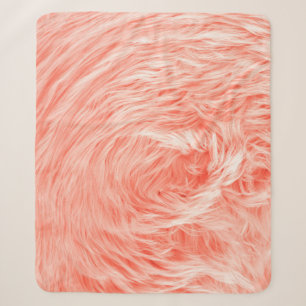Coral Fluffy Fur: 2019 Trend. Sherpa Blanket