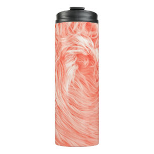 Coral Fluffy Fur: 2019 Trend. Thermal Tumbler