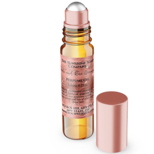 Coral Foil and Glitter Perfume Roller Bottle label (Creator Uploaded)