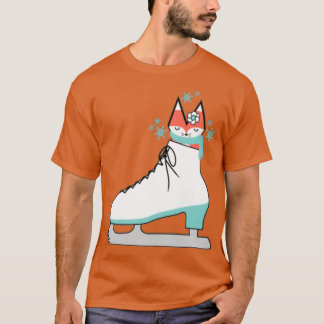Coral Fox in Figure Skate T-Shirt