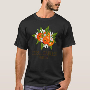 Coral Gables Florida Beach FL Vintage Oranges Blos T-Shirt