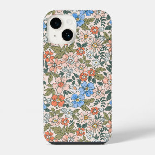 Coral Garden Flower Pattern iPhone 14 Case
