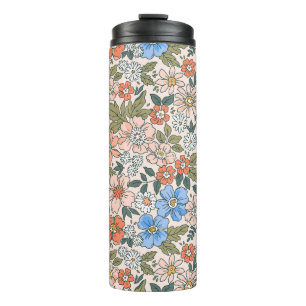 Coral Garden Flower Pattern Thermal Tumbler