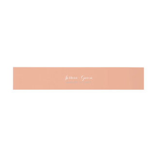 Coral Garden Roses Invitation Belly Band. Band