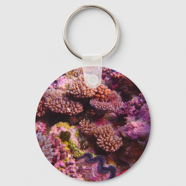 Coral Garden Round Keychain (Front)