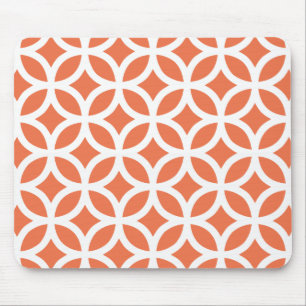 Coral Geometric Mouse Pad