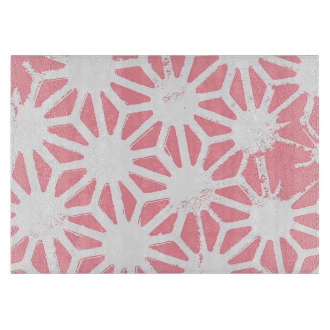 Coral geometric pattern cutting board (Front)