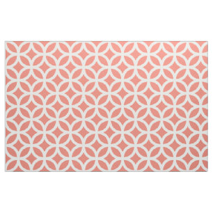 Coral Geometric Pattern Fabric