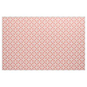 Coral Geometric Pattern Fabric