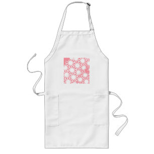 Coral geometric pattern long apron