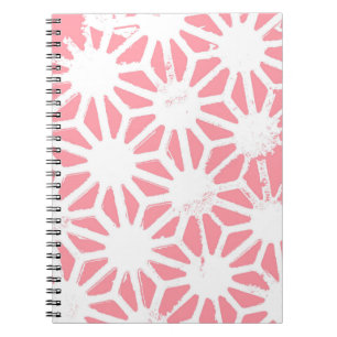 Coral geometric pattern notebook