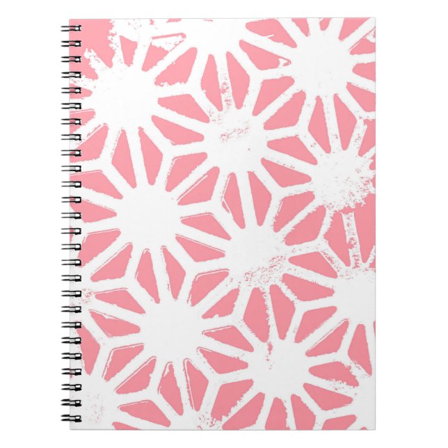 Coral geometric pattern notebook (Front)