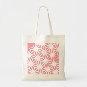 Coral geometric pattern tote bag