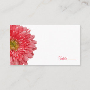 Coral Gerbera Gerber Daisy Wedding Place Card