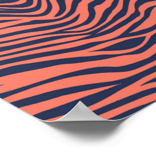 Coral Glamourous Tiger Stripes Animal Print