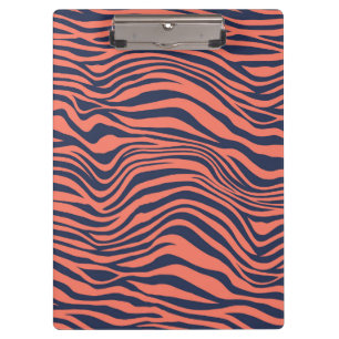 Coral Glamourous Tiger Stripes Animal Print Clipboard