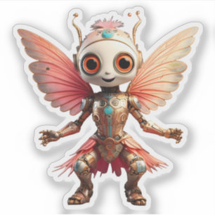 Coral Gold Cute Dancing Robot Pixie