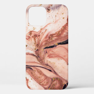 Coral Gold Marbling: Natural Pattern iPhone 12 Case
