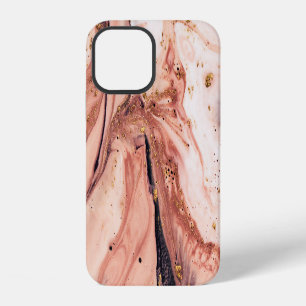 Coral Gold Marbling: Natural Pattern iPhone 12 Case