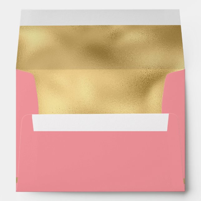 Coral & Gold Wedding Envelope (Back (Bottom))
