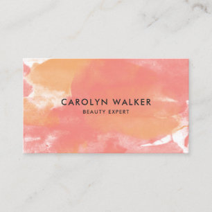 Coral Golden Ochre Watercolor Business Card