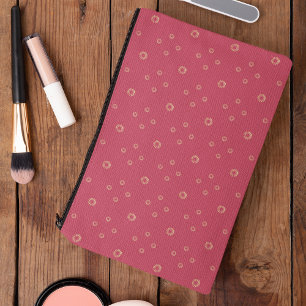 Coral Golden Zinnia Sun Accessory Pouch