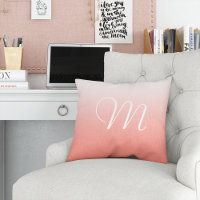 Coral Gradient Ombre Initial Monogram