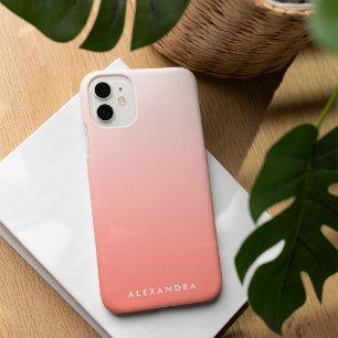Coral Gradient Ombre Personalised iPhone 16 Case