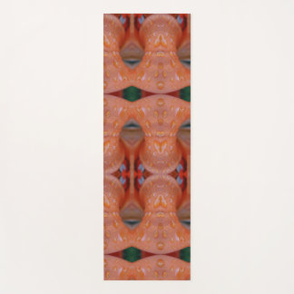 Coral & Green Ikat Yoga Mat