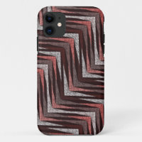 Coral, grey, brown zigzag pattern.