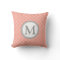 Coral Grey Quatrefoil Monogram Decorative Pillow