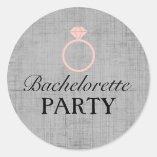 Coral & Grey Ring Design Bachelorette Sticker