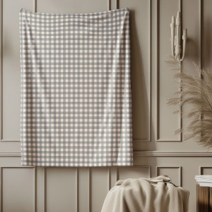 Coral Grey Tartan Throw Blanket in Cosy Design