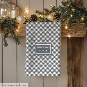 Coral Grey Tartan Towel Personalised Classic Look