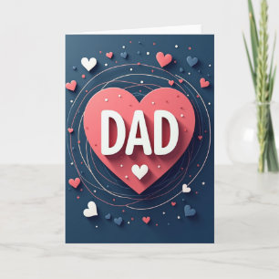 Coral Heart Daddys Day Card