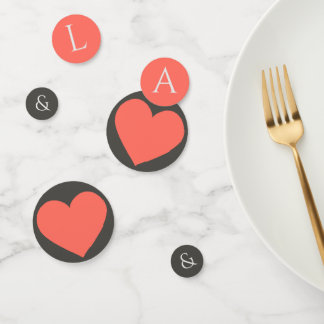 Coral Heart Wedding Confetti