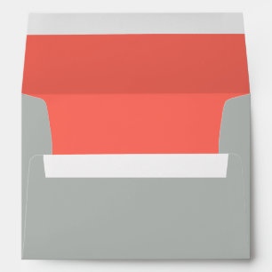 Coral Heart Wedding Envelope